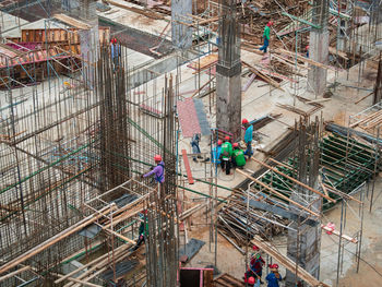 Aerial view of a construction site
