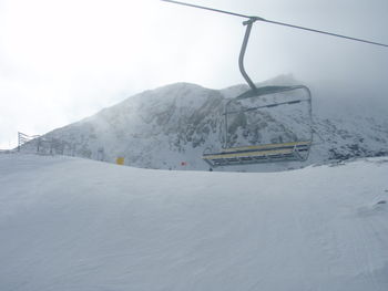 View of snow covered mountain range