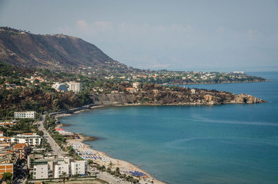 High angle view of sea