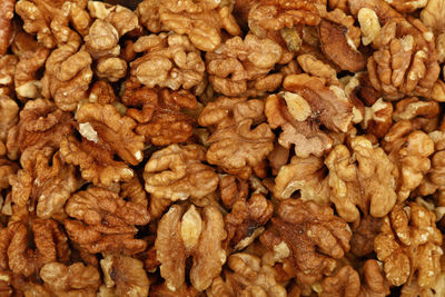 Full frame shot of walnuts