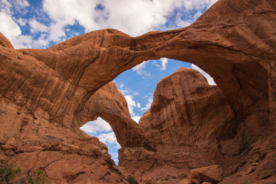 Low angle view of rock formations