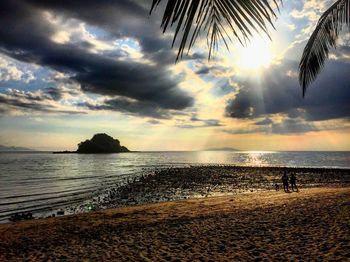 Scenic view of sunset over sea