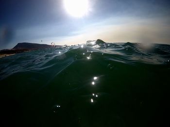 Aerial view of sea against sky