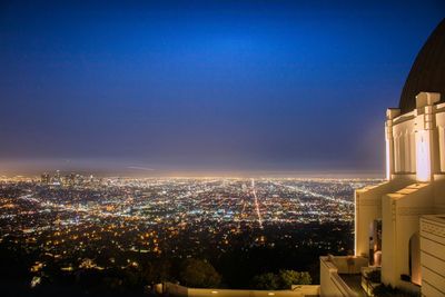 Illuminated cityscape at night