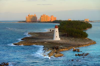 View of lighthouse at seaside