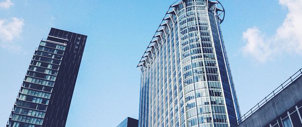 Low angle view of modern building against sky