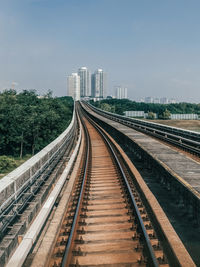 Railroad tracks against sky