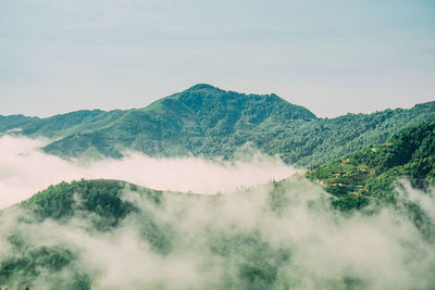 Scenic view of mountains against sky