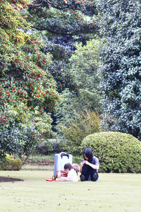 People sitting in park