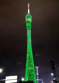 Low angle view of illuminated building