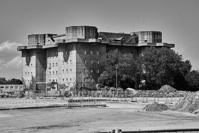 Exterior of old building against sky in city