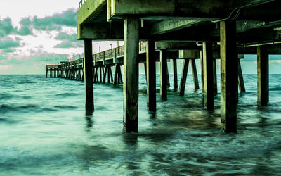 Under the pier at ocean