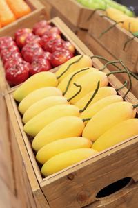 High angle view of fruits in box