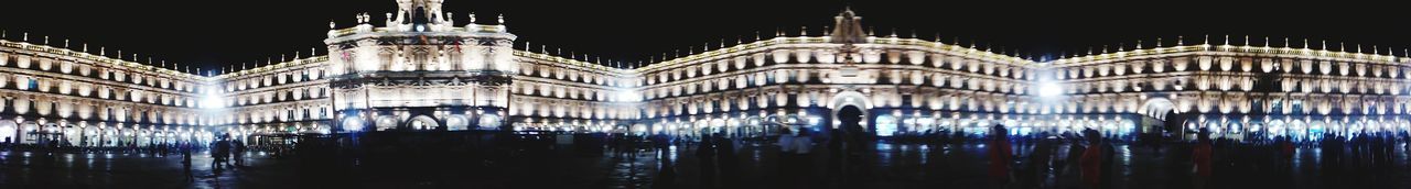 Illuminated building at night