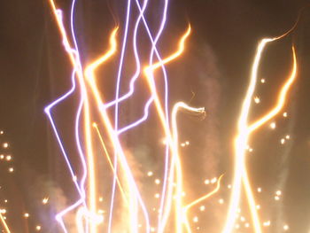 Close-up of illuminated lights at night