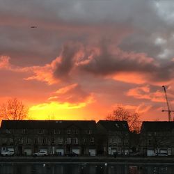 Dramatic sky over city