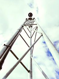 Low angle view of rollercoaster against sky