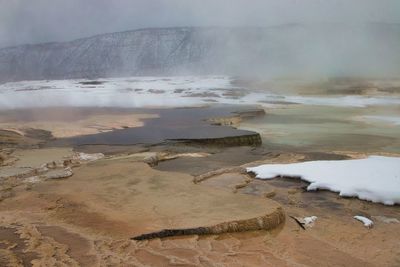 Scenic view of lake during winter