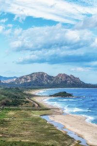 Scenic view of beach against sky