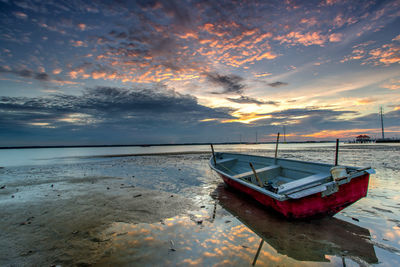 Scenic view of sea against dramatic sky