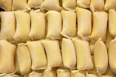 Full frame shot of pasta covered in flour