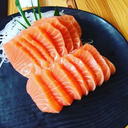 High angle view of food in plate