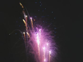 Firework display at night