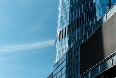 Low angle view of modern building against sky