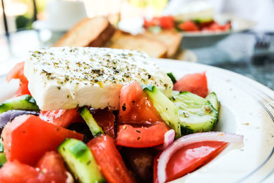 Close-up of salad in plate