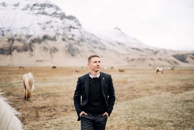 Man standing in a field