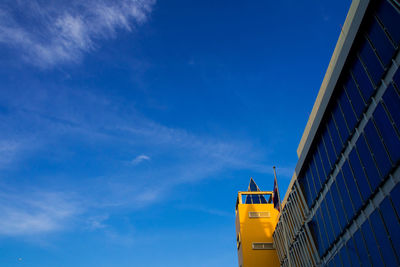 The building in the blue sky