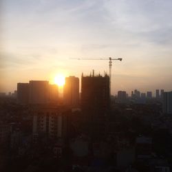 Sunset over city