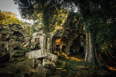 Low angle view of old ruins