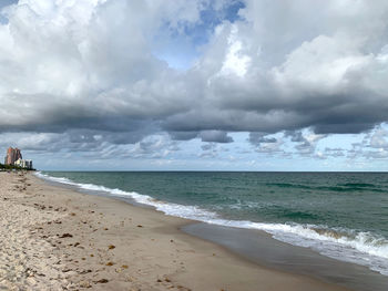 Scenic view of beach against sky