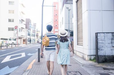 Woman standing in city