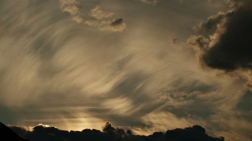 Low angle view of storm clouds in sky