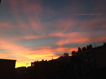 Buildings at sunset