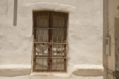 Closed door of old building