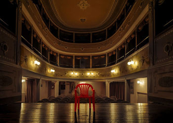 Low angle view of illuminated light