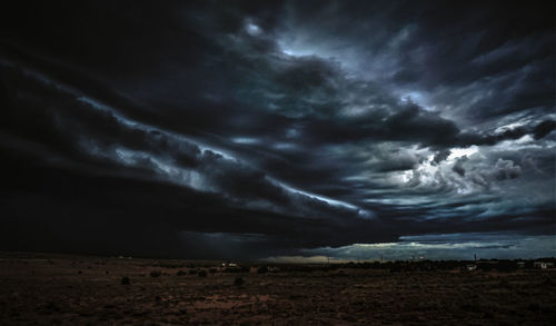 Storm clouds over land