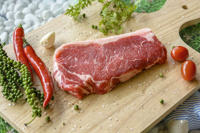 Close-up of food on cutting board