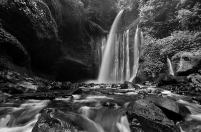 Scenic view of waterfall