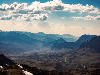 Scenic view of mountains against sky