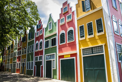 Typical dutch buildings and houses on the city of holambra um brazil 