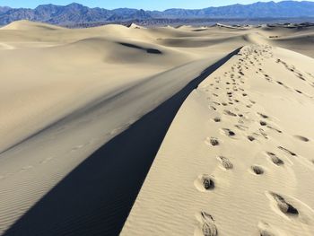 High angle view of sand dune