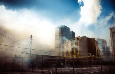 Low angle view of buildings against sky