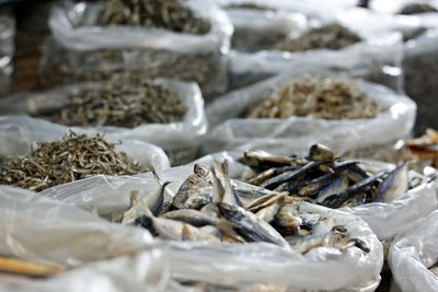 Close-up of food at market stall