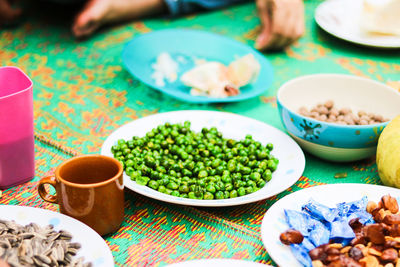 Close-up of food on mat