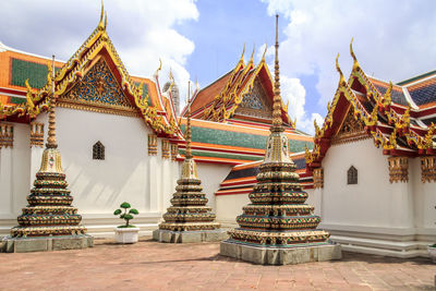 Low angle view of traditional building against sky