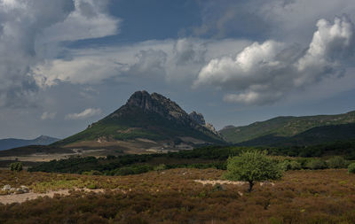 Scenic view of mountains against sky